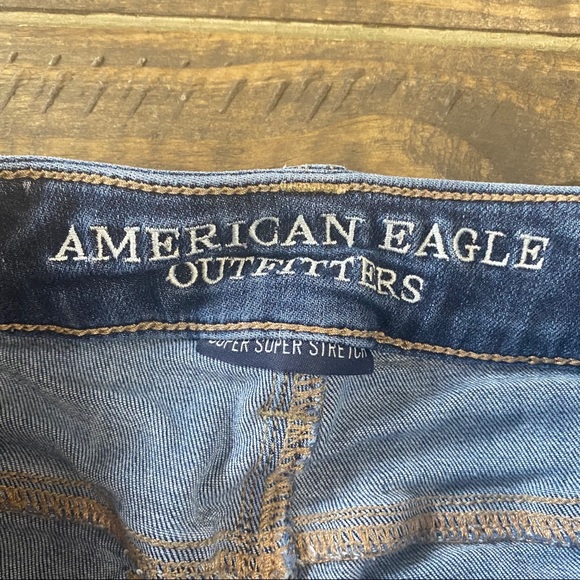 American Eagle Distressed Hi Rise Jeggings Sz 0 - Picture 3 of 10